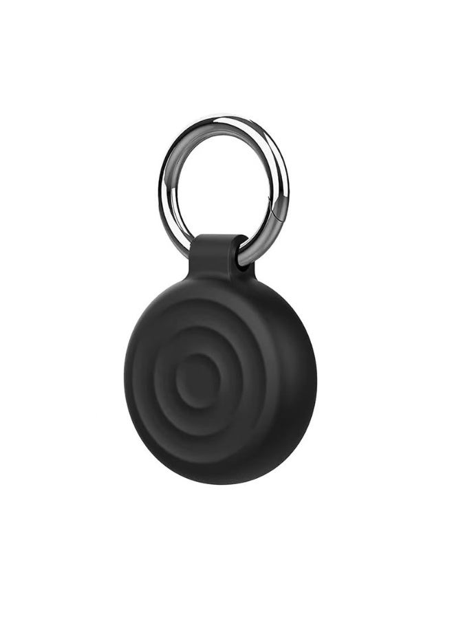 Protective Case Compatible with AirTags, Waterproof TPU Holder Case, Shockproof Anti-Scratch Cover with Keyring and Metal Catabiner, Tag Holder Protective Cover for Kids, Key, Bag, Luggage (Black D) - Image 1